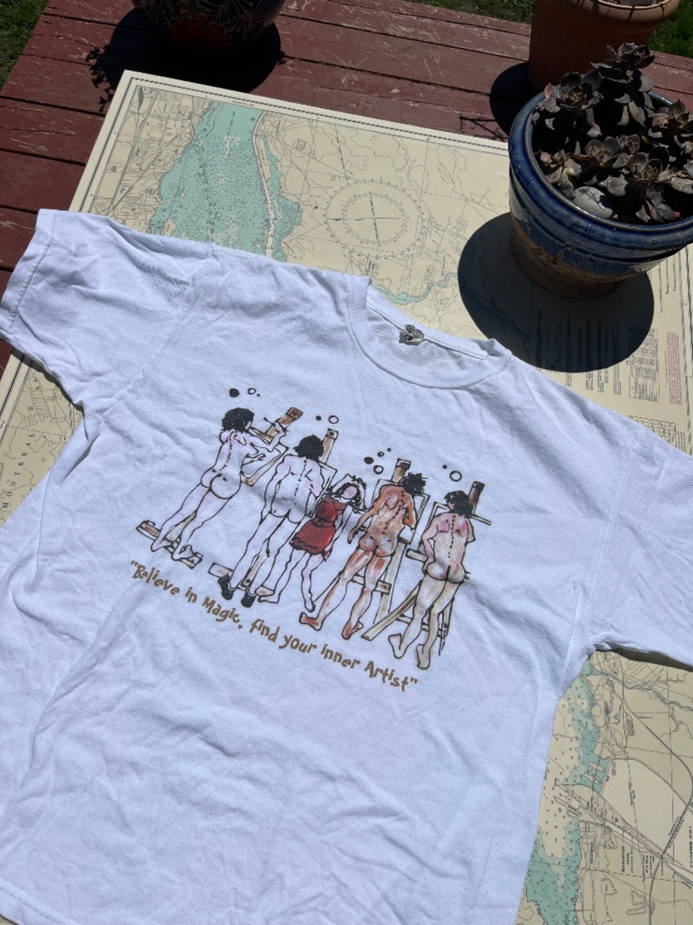 Vintage Inner Artist Nudist Graphic Tee Shirt